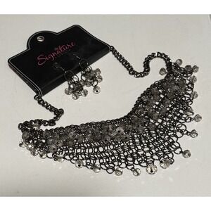 Paparazzi Signature Series Gunmetal Statement Necklace & Matching Earrings Set